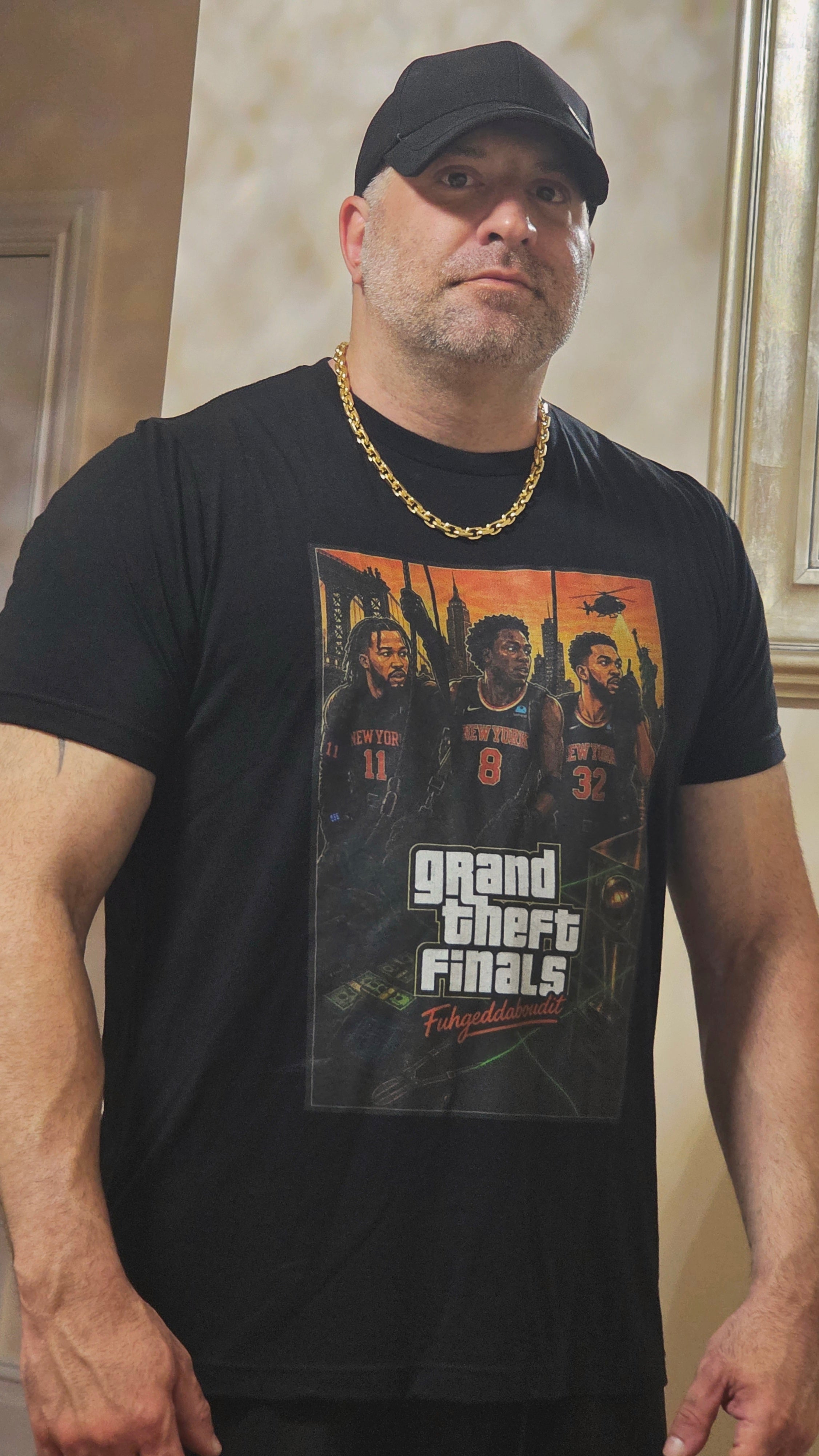 Brunson KAT & OG Anunoby GTA Ballers 2 New York Knicks Trio Grand Theft Finals Triblend T-Shirt