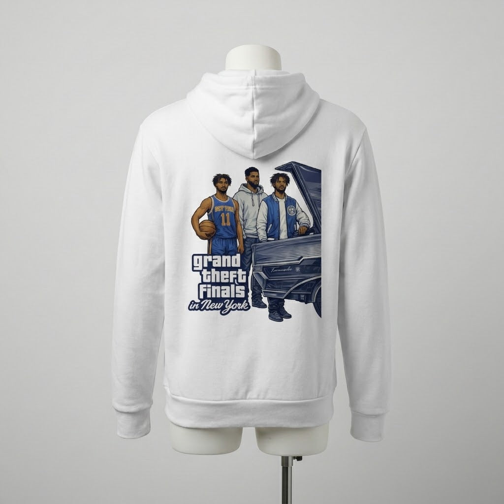 Brunson, KAT & OG Anunoby GTA Ballers Hoodie – Knicks Trio Grand Theft Finals Edition