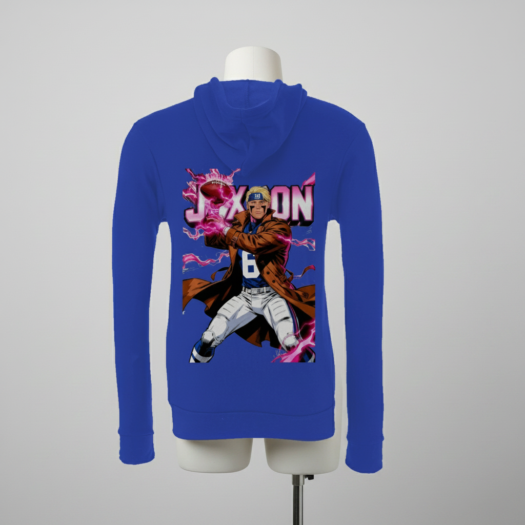Jaxson Dart is Gambit — Marvel Fantasy Football Sponge Fleece Hoodie