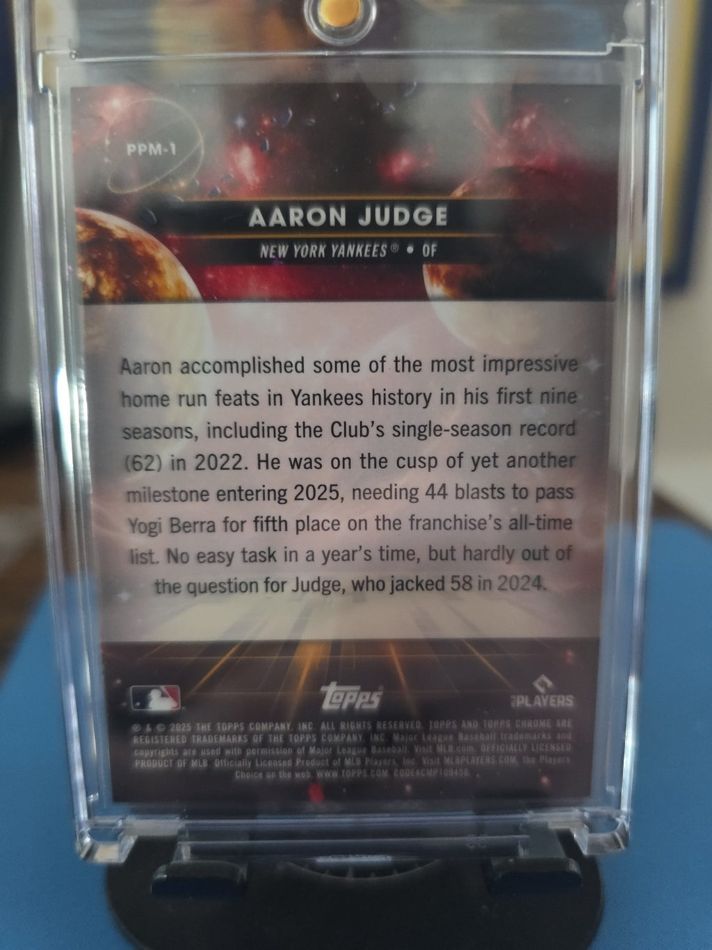2025 Topps Cosmic Chrome Aaron Judge Planetary Pursuit Mercury SP Yankees MVP