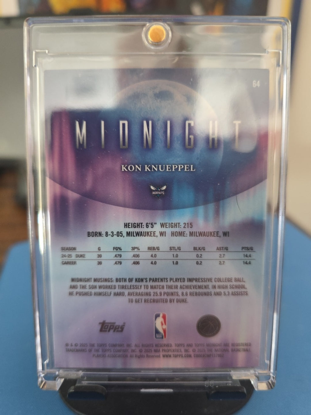2025-26 Topps Midnight - Kon Knueppel #64 (RC) /99