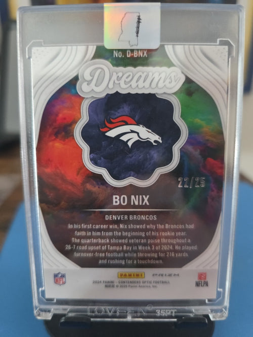 2024 Optic Contenders Dreams Black Scope /25 Bo Nix #D-BNX