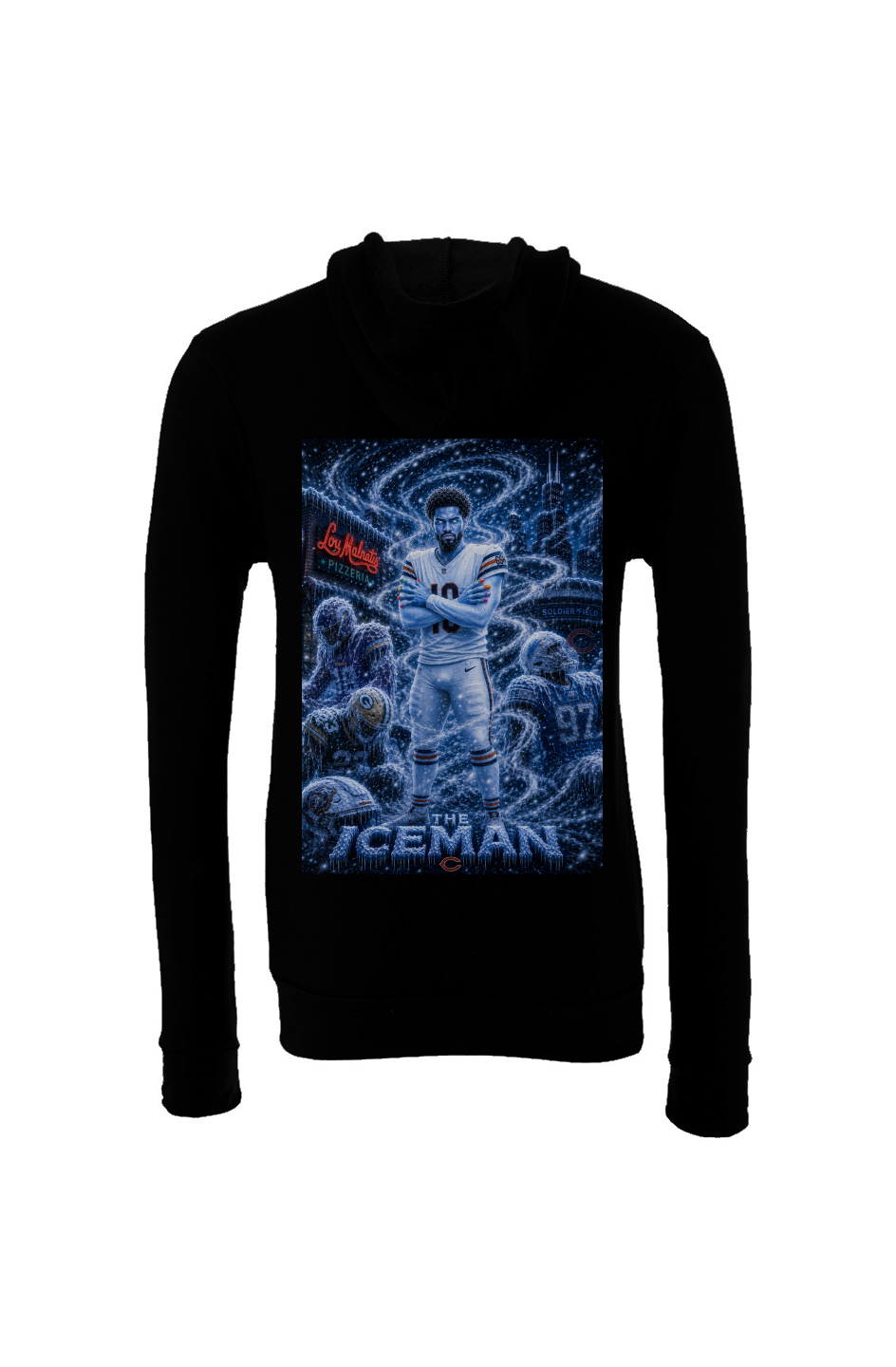 Caleb Willians -- The Iceman -- Chicago Bears Fantasy Football Sponge Fleece Hoodie