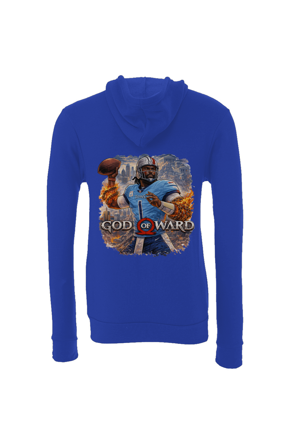 God of Ward -- Cam Ward Titans Fantasy Football Sponge Fleece Hoodie