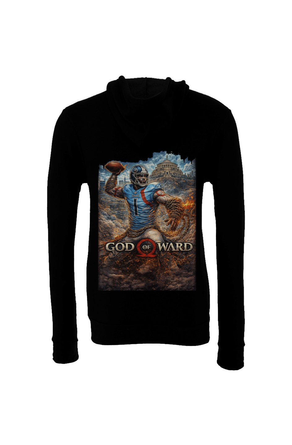 God of Ward 3 -- Cam Ward Titans Fantasy Football Sponge Fleece Hoodie