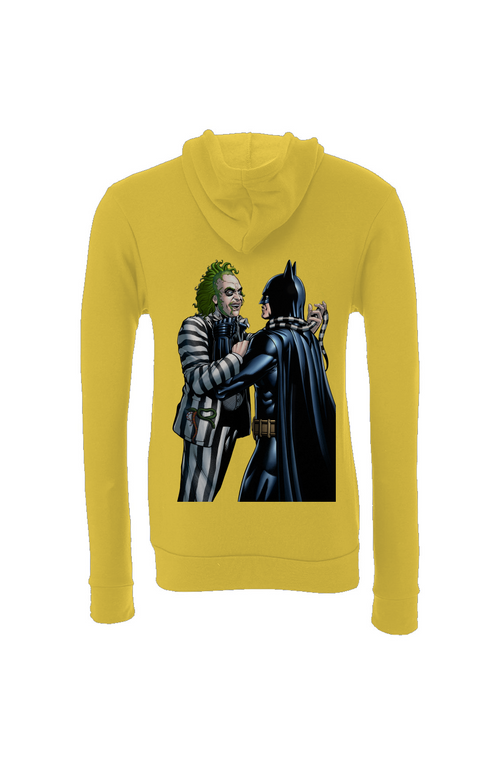 Batman Vs Beetlejuice -- Burtonverse Fantasy Mashup Sponge Fleece Hoodie