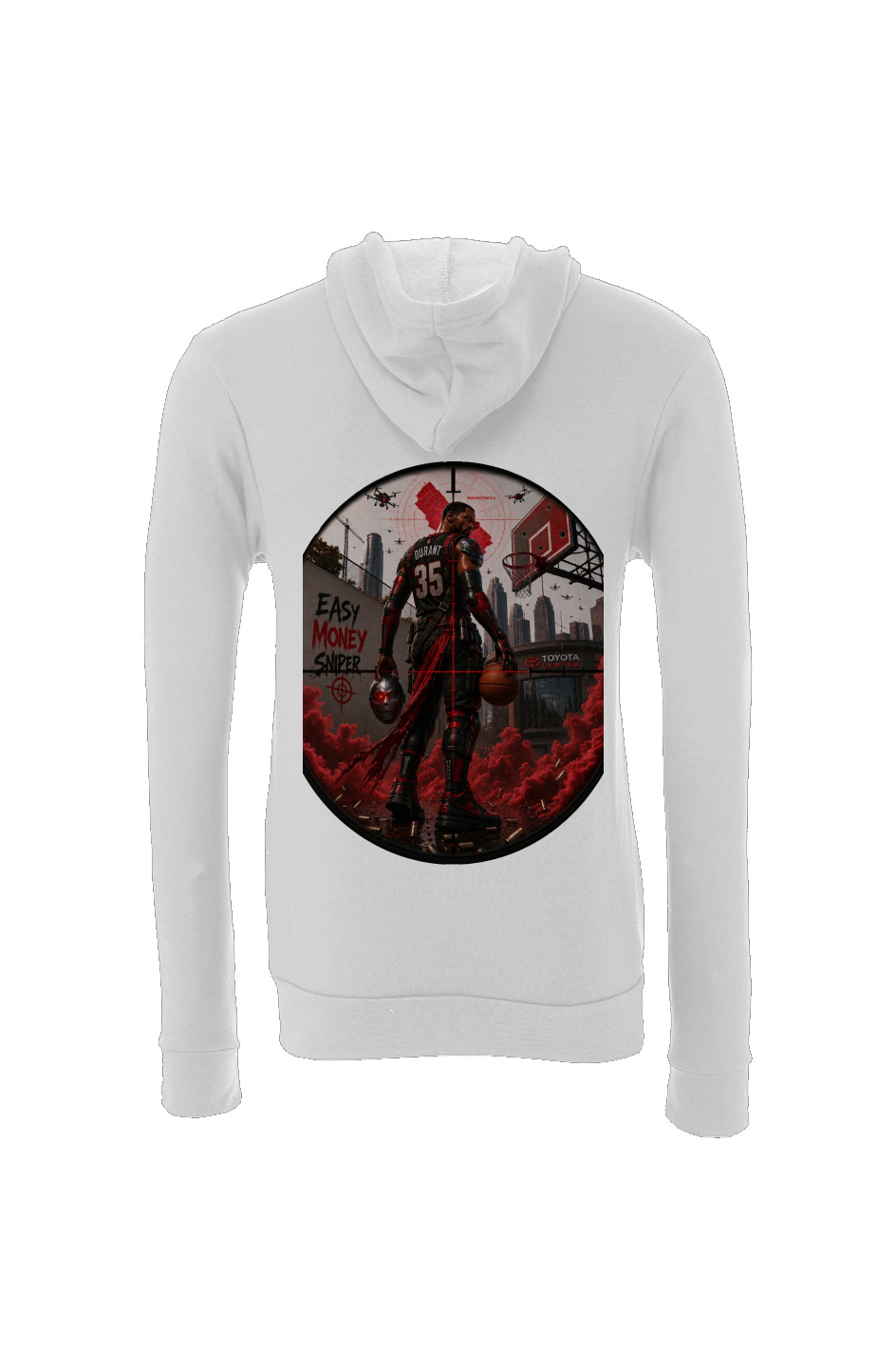 Kevin Durant is Deadshot -- NBA Rockets Fantasy Basketball Sponge Fleece Hoodie