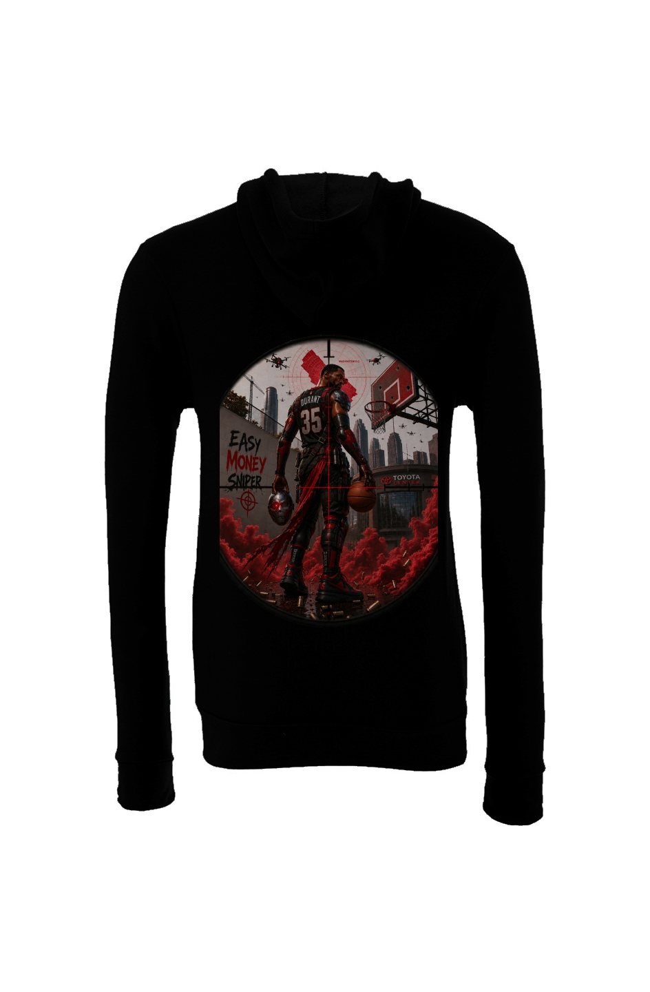Kevin Durant is Deadshot -- NBA Rockets Fantasy Basketball Sponge Fleece Hoodie