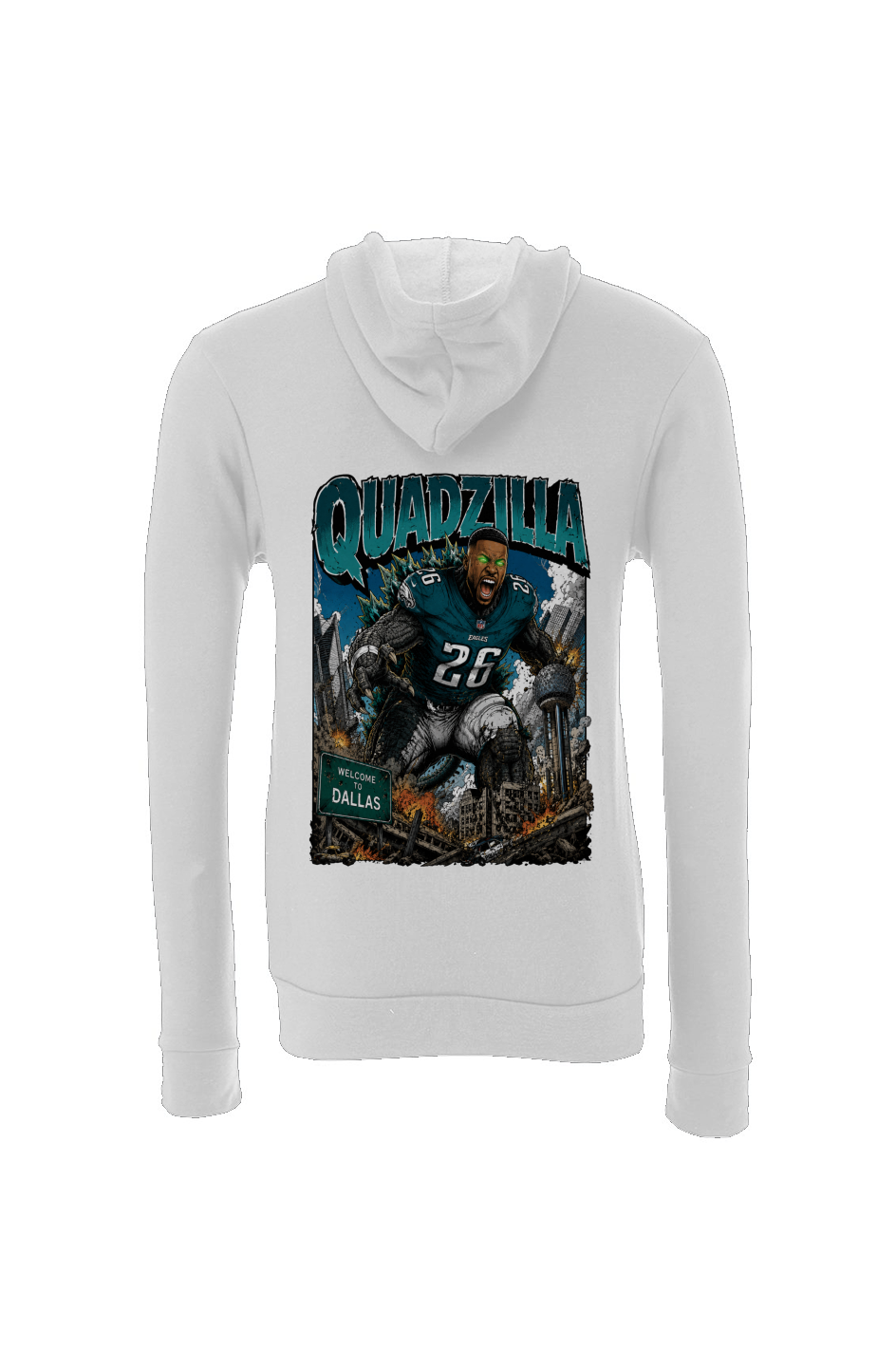 Saquon Barkley is Quadzilla -- Philadelphia Eagles Fantasy Football Sponge Fleece Hoodie