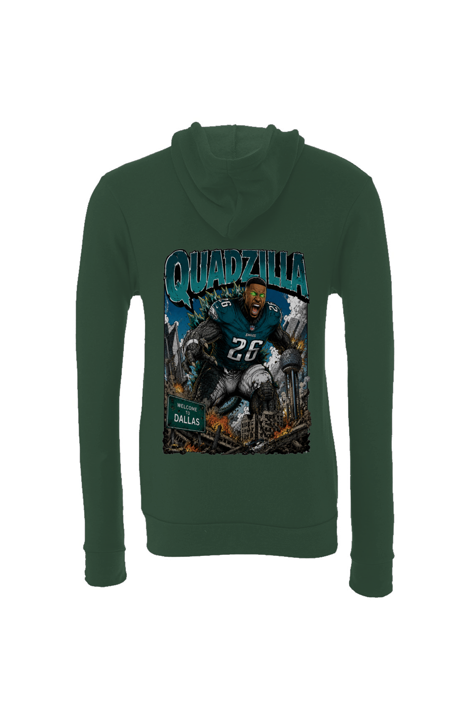 Saquon Barkley is Quadzilla -- Philadelphia Eagles Fantasy Football Sponge Fleece Hoodie