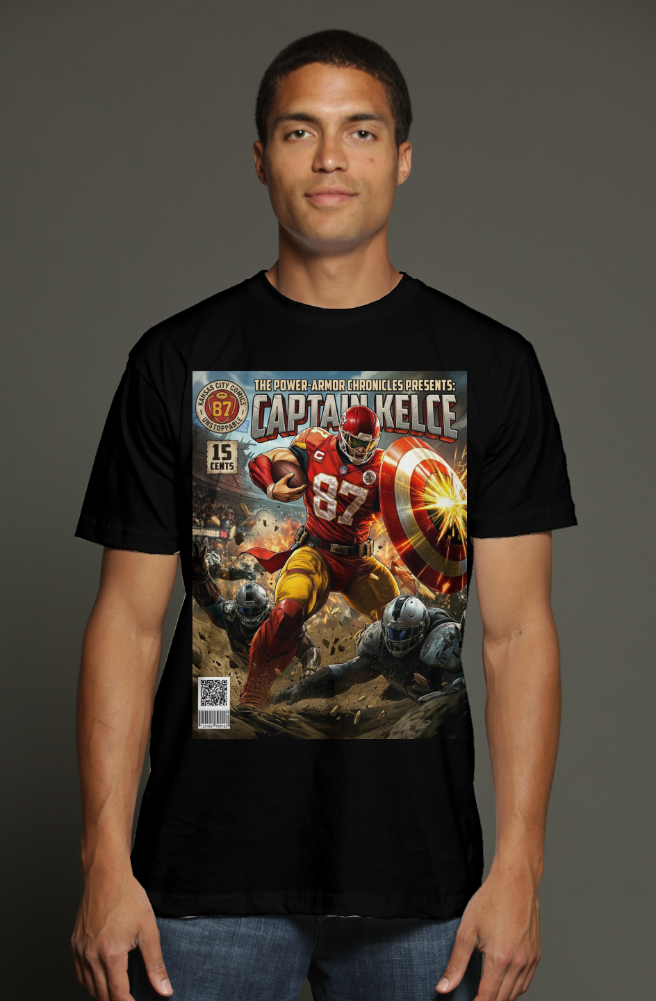 Captain Kelce Marvel Fantasy Football triblend t shirt
