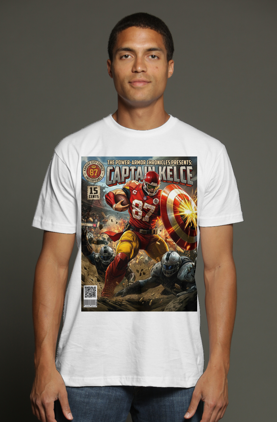Captain Kelce Marvel Fantasy Football triblend t shirt