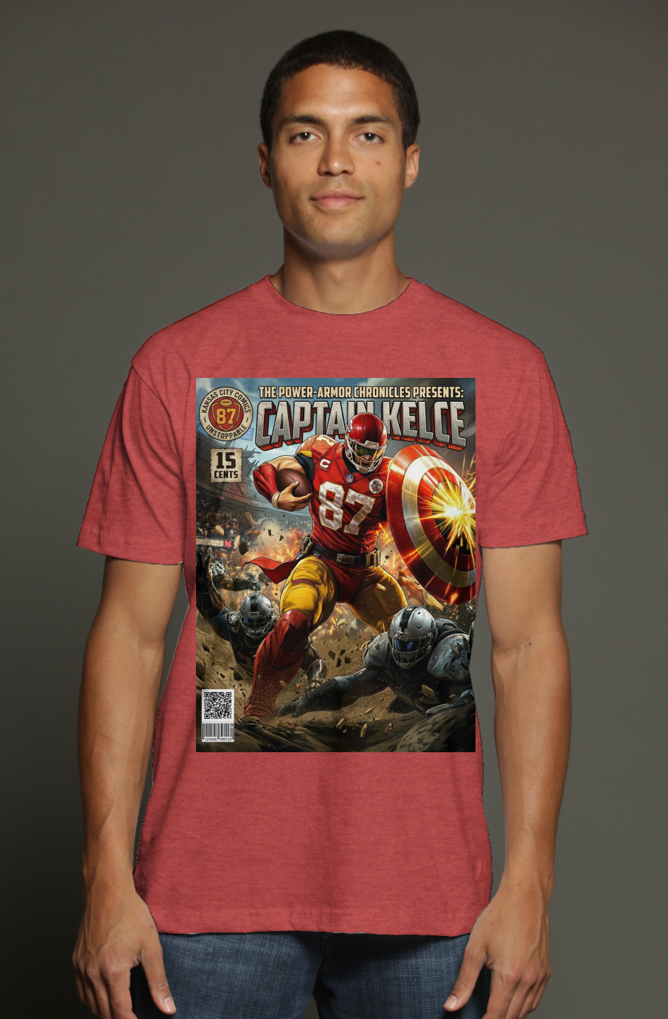 Captain Kelce Marvel Fantasy Football triblend t shirt