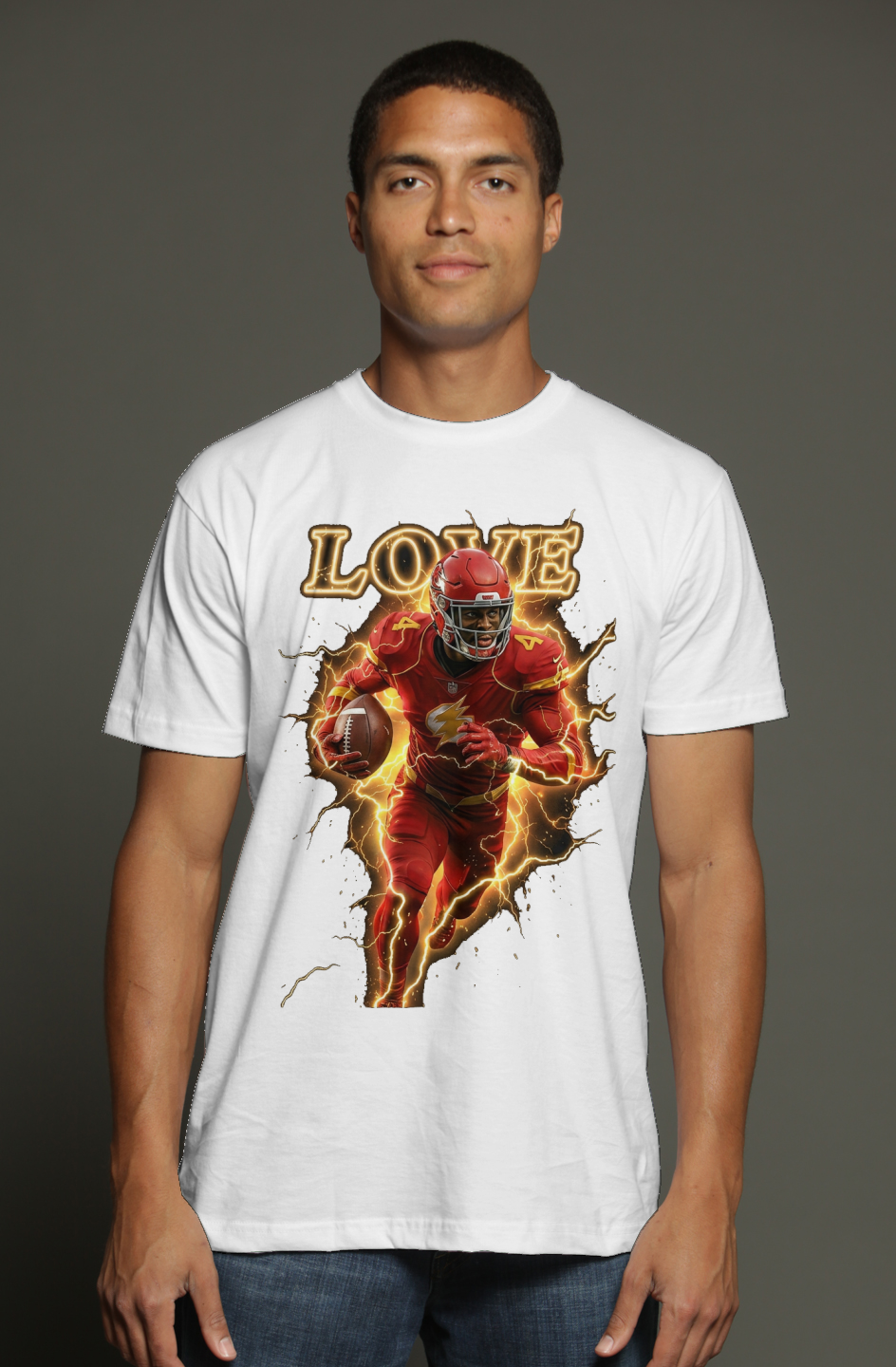 Jeremiyah Love The Flash Marvel Fantasy Football triblend t shirt