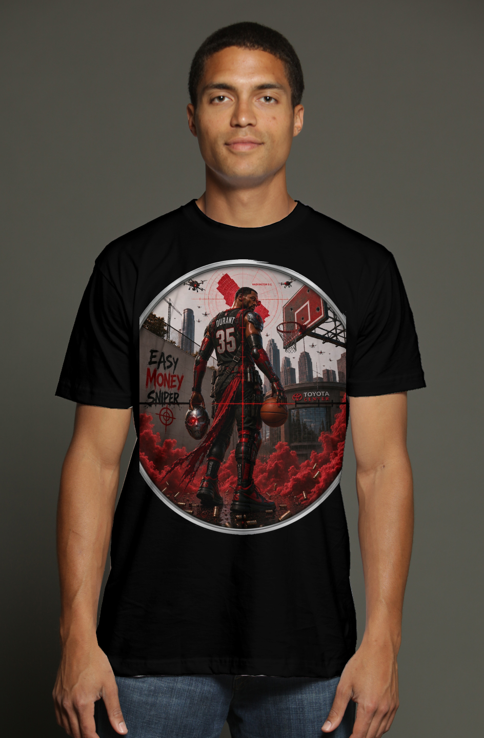 Kevin Durant Deadshot NBA Rockets triblend t shirt