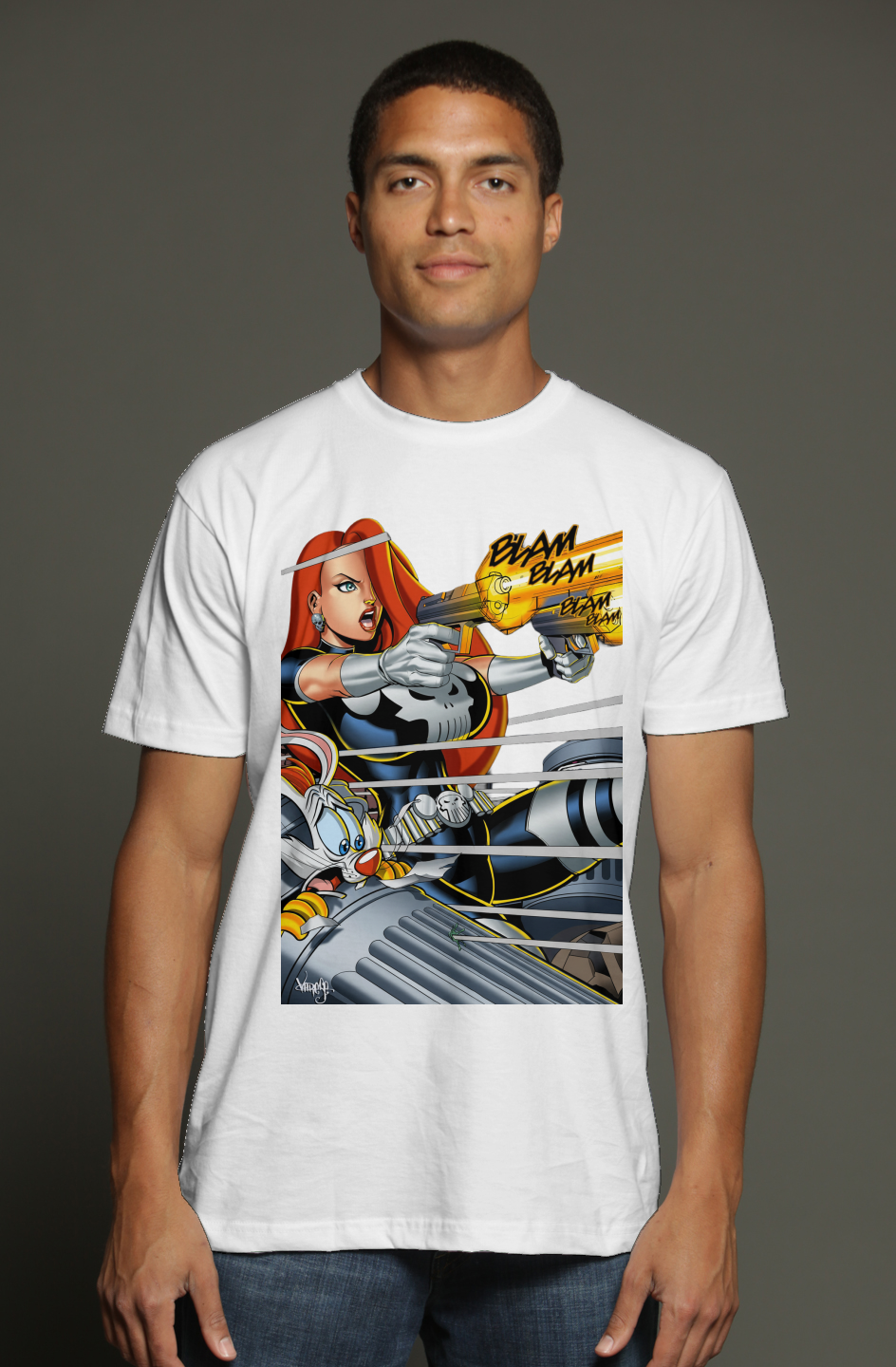 Jessica Rabbit x The Punisher Marvel Disney Mashup triblend t shirt