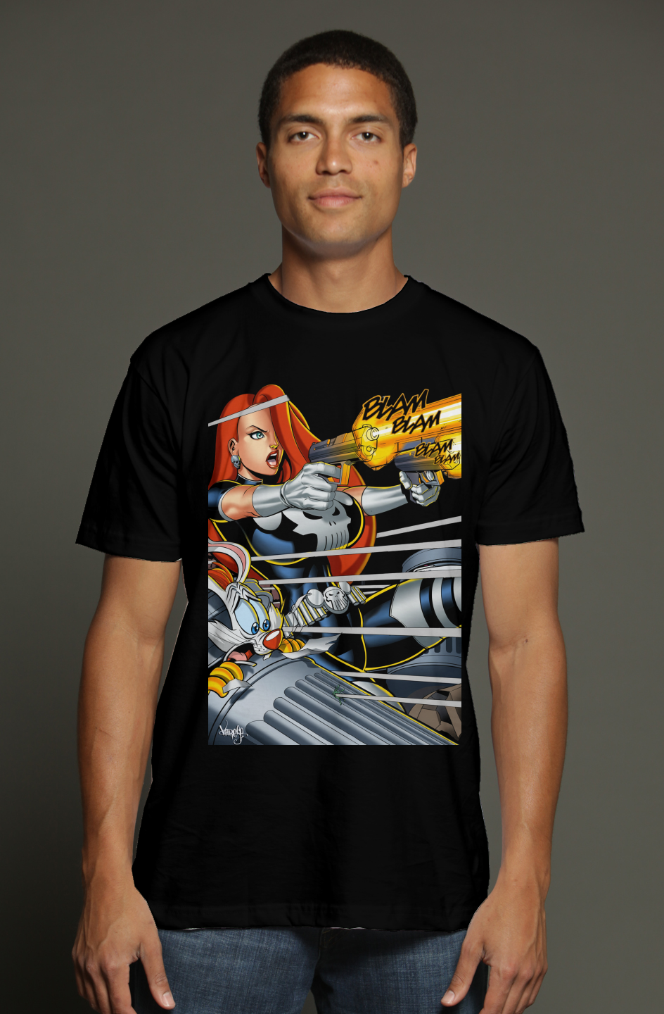 Jessica Rabbit x The Punisher Marvel Disney Mashup triblend t shirt