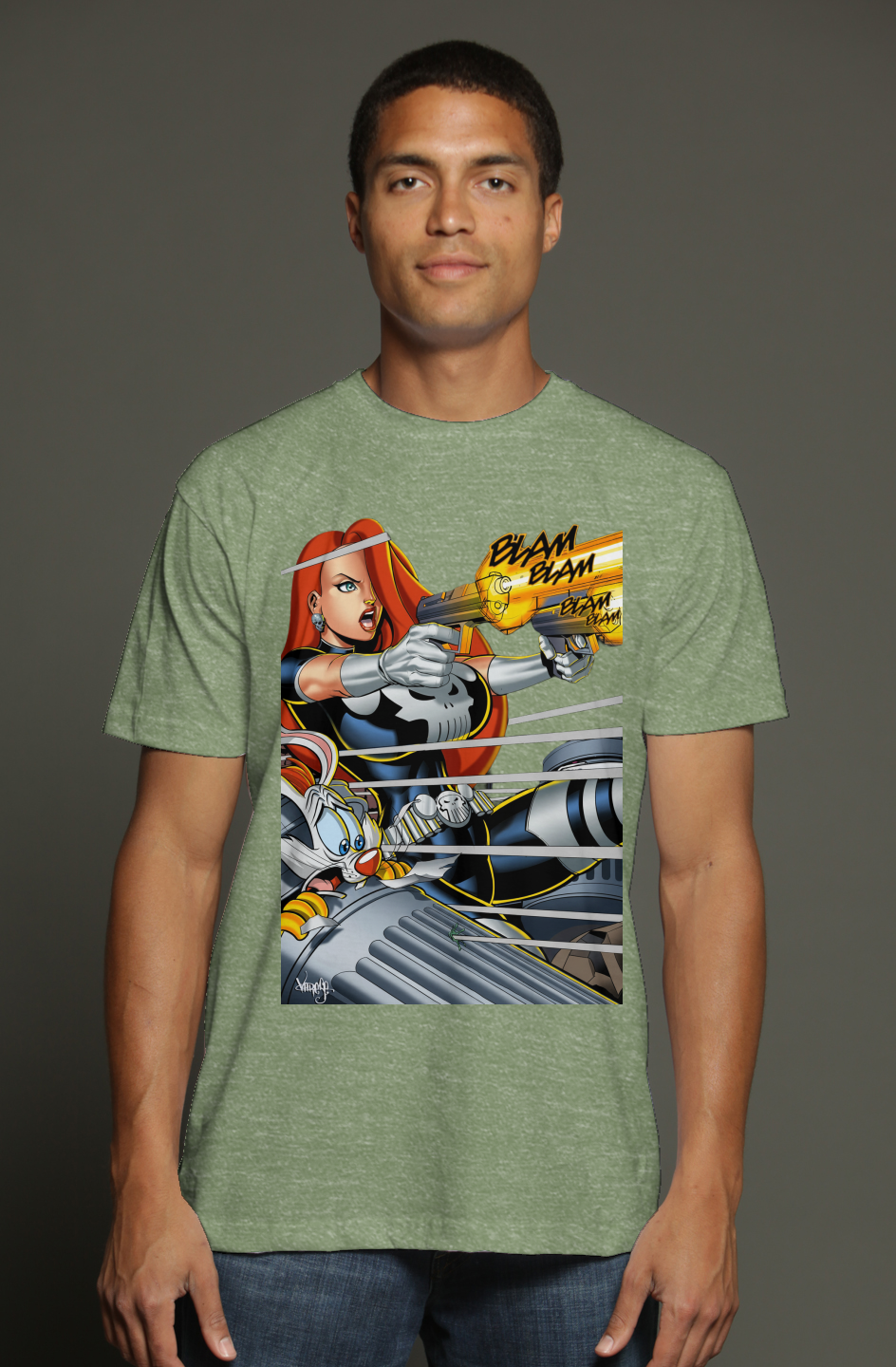 Jessica Rabbit x The Punisher Marvel Disney Mashup triblend t shirt