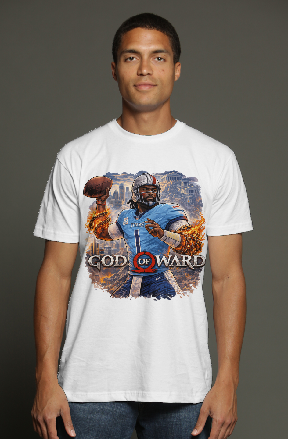 God of Ward -- Cam Ward Titans Fantasy Football triblend t shirt