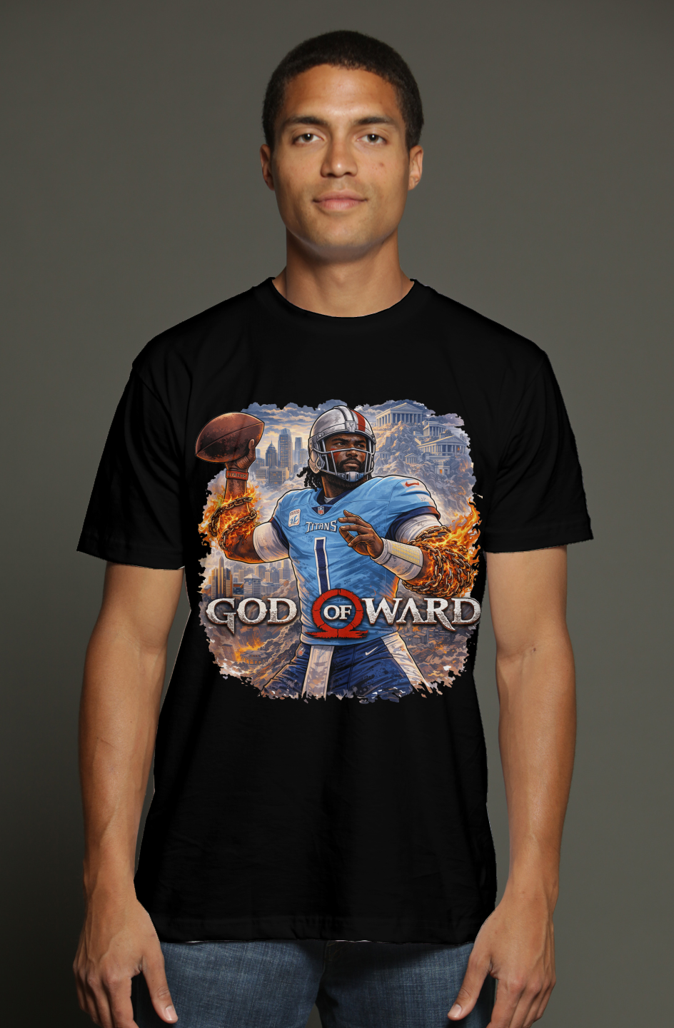 God of Ward -- Cam Ward Titans Fantasy Football triblend t shirt