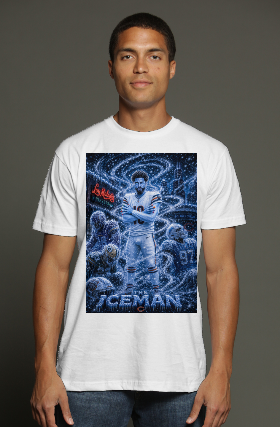 Caleb Williams The Iceman Chicago Bears Fantasy Football triblend t shirt