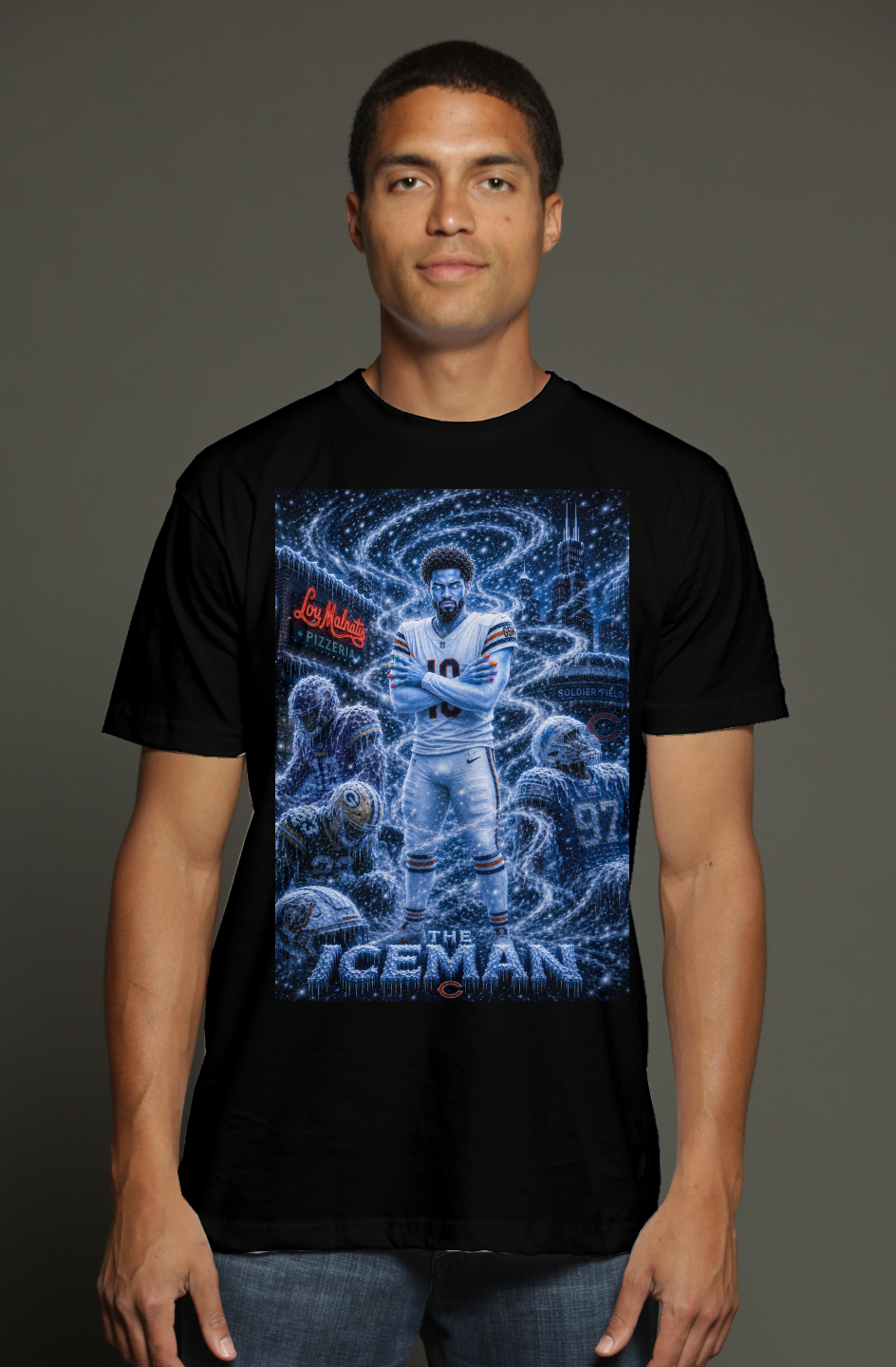 Caleb Williams The Iceman Chicago Bears Fantasy Football triblend t shirt