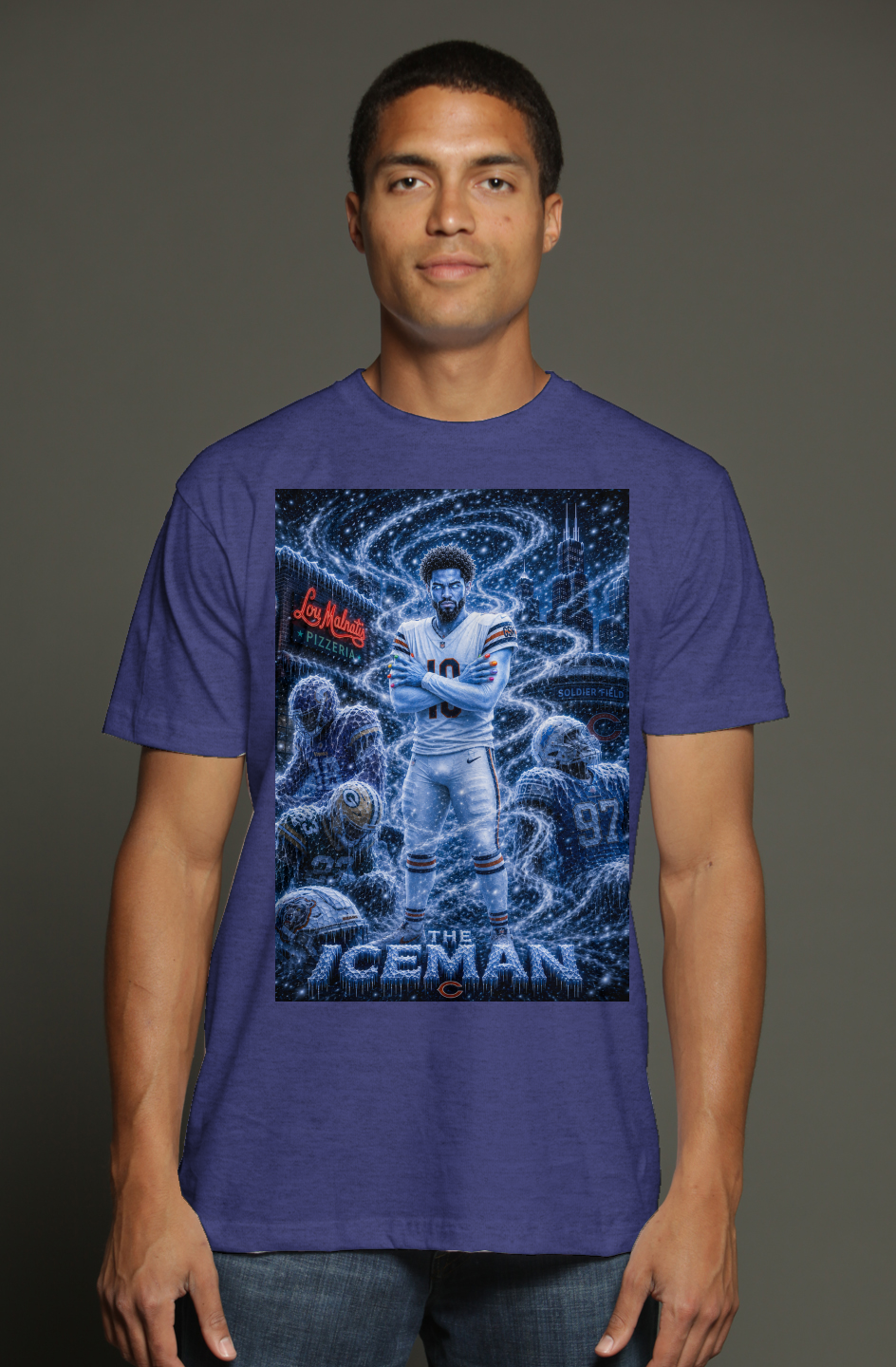 Caleb Williams The Iceman Chicago Bears Fantasy Football triblend t shirt