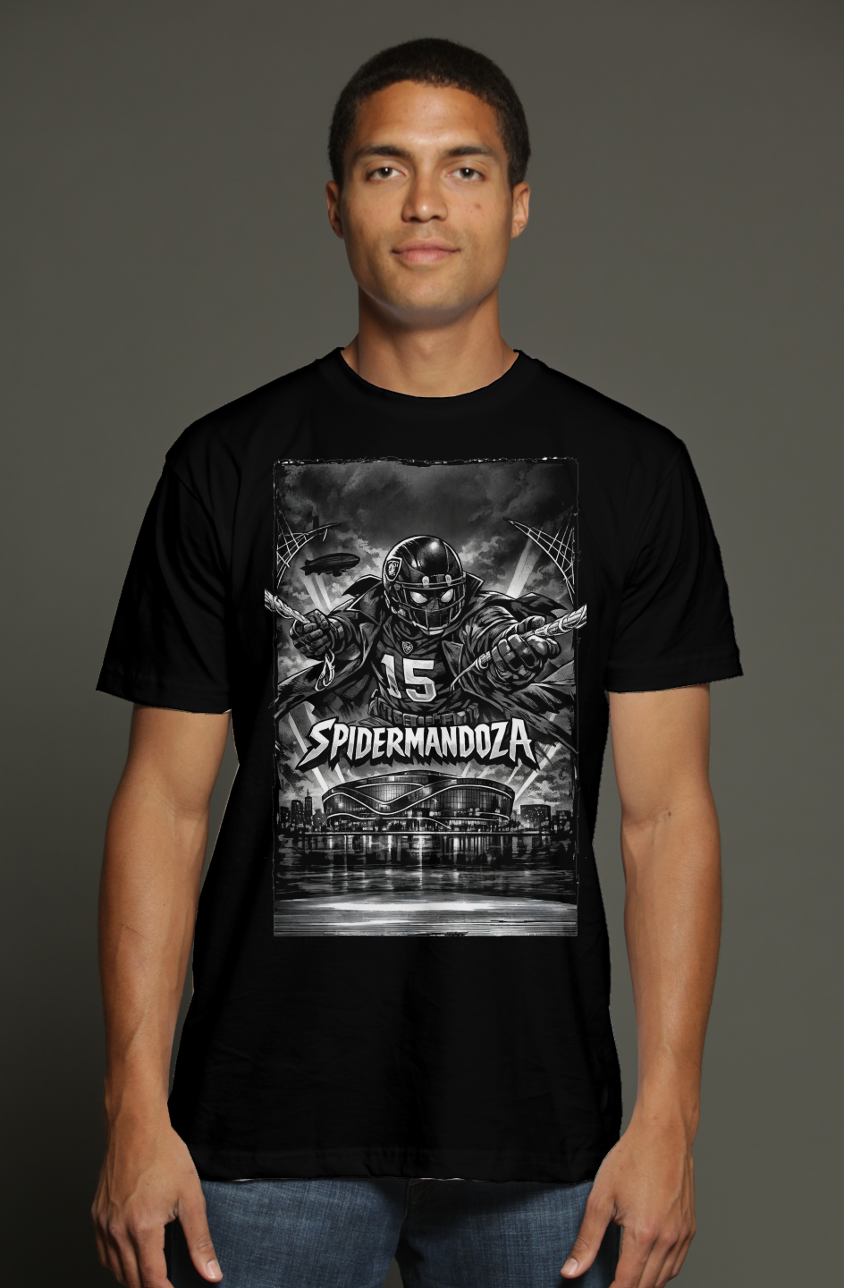 Spidermandoza Fernando Mendoza Las Vegas Raiders Fantasy Football triblend t shirt