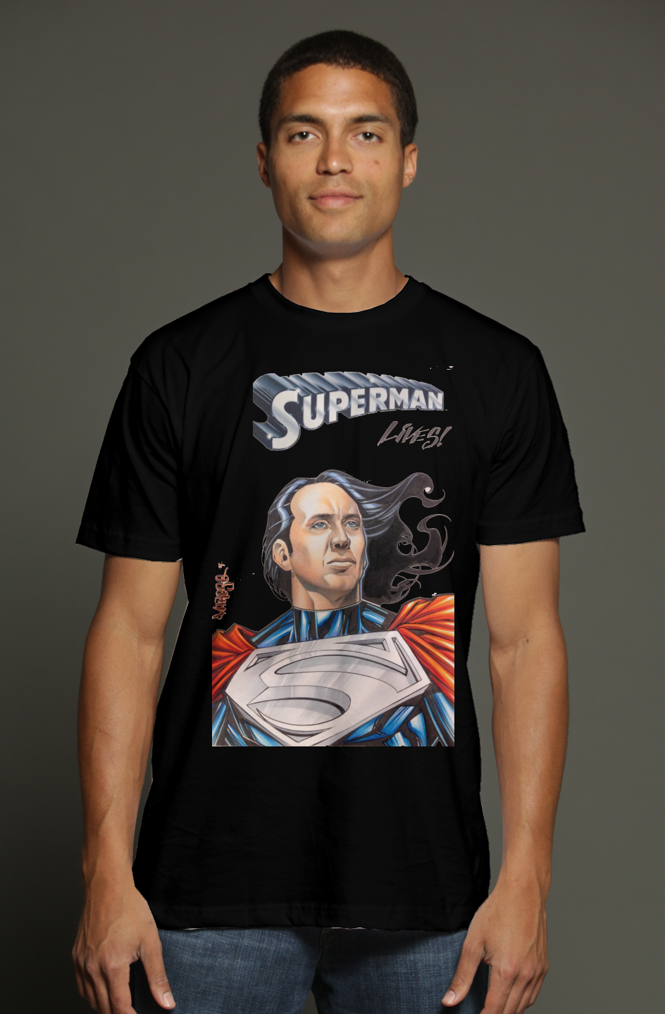 Nic Cage Superman Lives DC Comics triblend t shirt