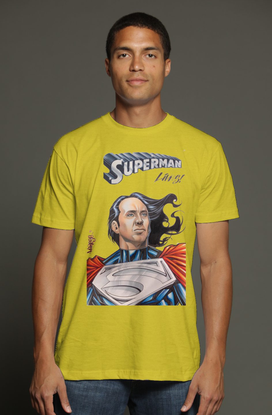 Nic Cage Superman Lives DC Comics triblend t shirt