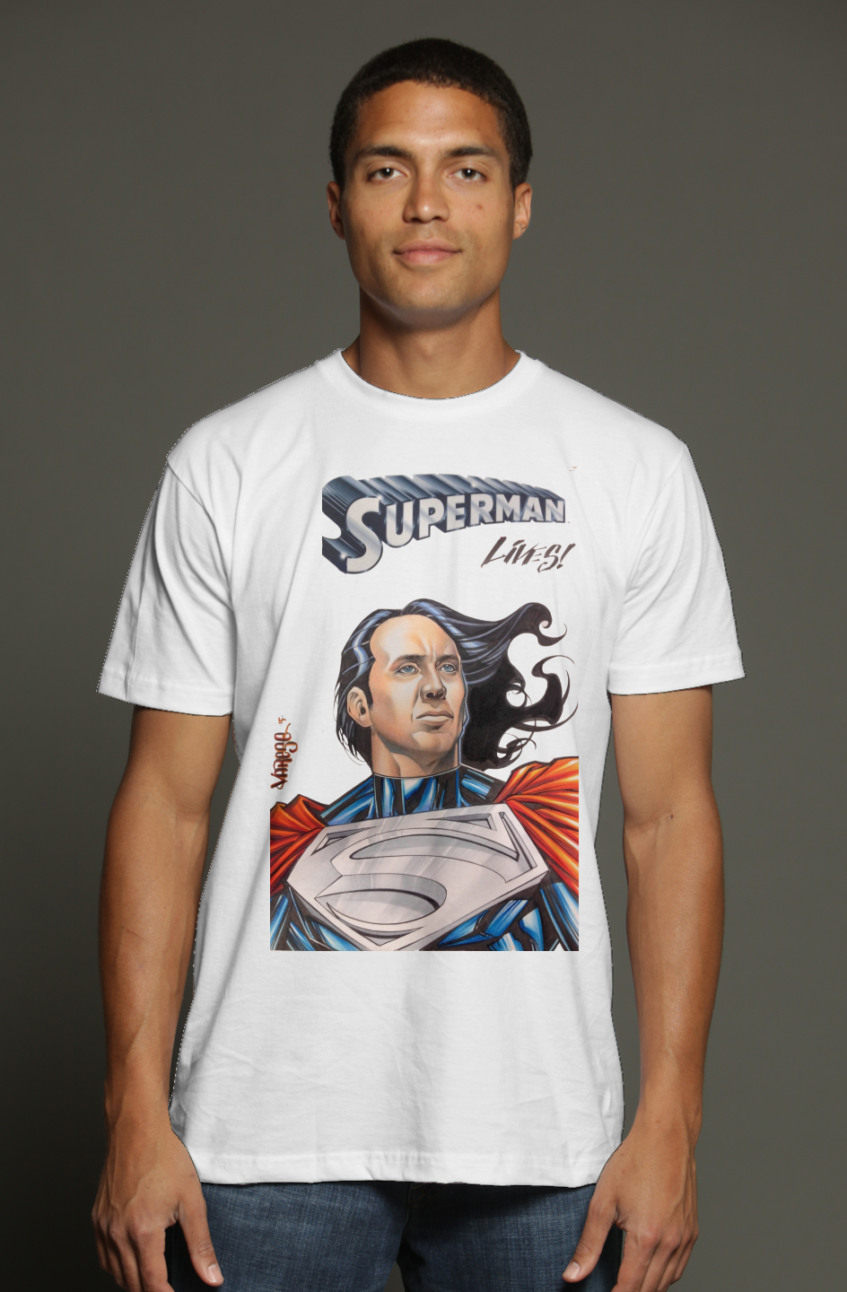 Nic Cage Superman Lives DC Comics triblend t shirt