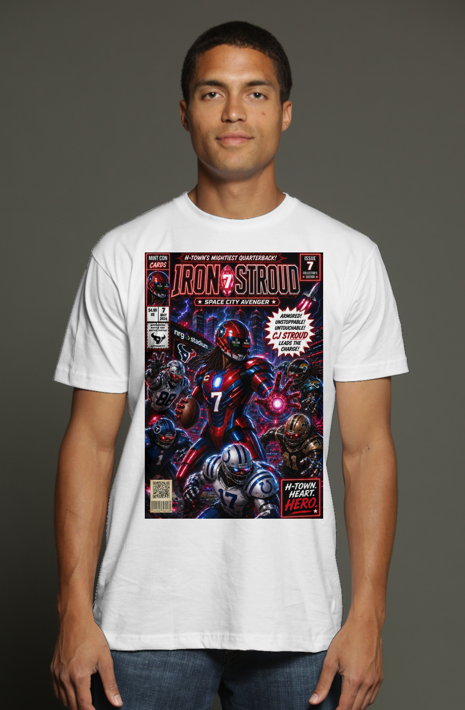 C.J. Stroud Iron Man Houston Texans Fantasy Football triblend t shirt