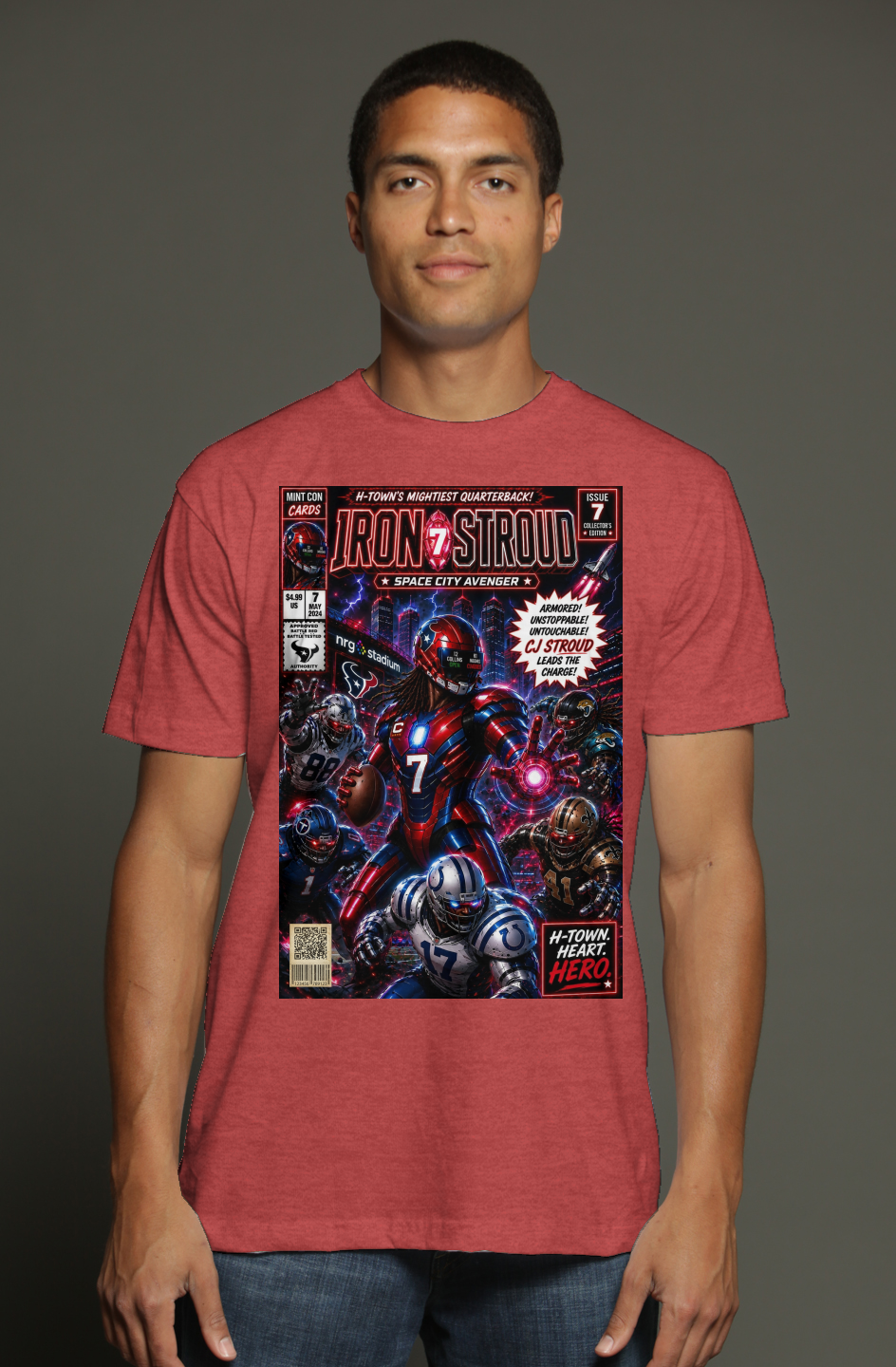 C.J. Stroud Iron Man Houston Texans Fantasy Football triblend t shirt