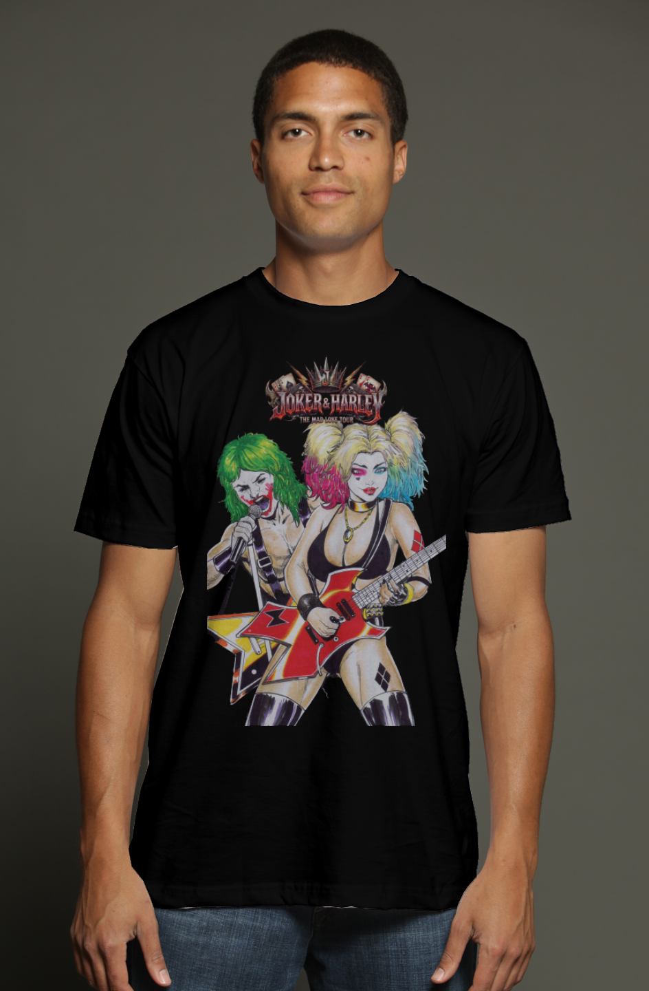 Joker & Harley Heavy Metal Mad Love | DC Comics triblend t shirt