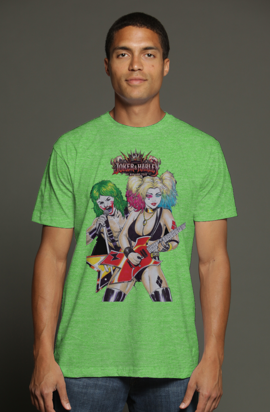 Joker & Harley Heavy Metal Mad Love | DC Comics triblend t shirt