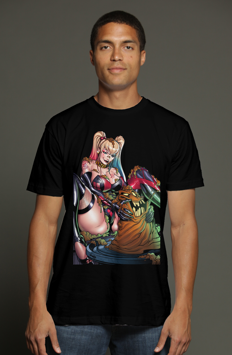 Harley Quinn and Clayface Ghost Tribute -- DC Comics triblend t shirt