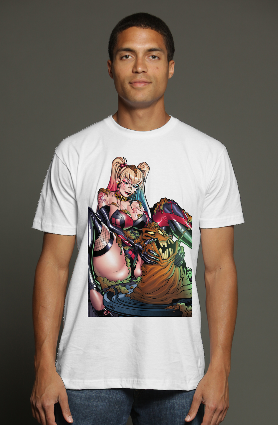 Harley Quinn and Clayface Ghost Tribute -- DC Comics triblend t shirt