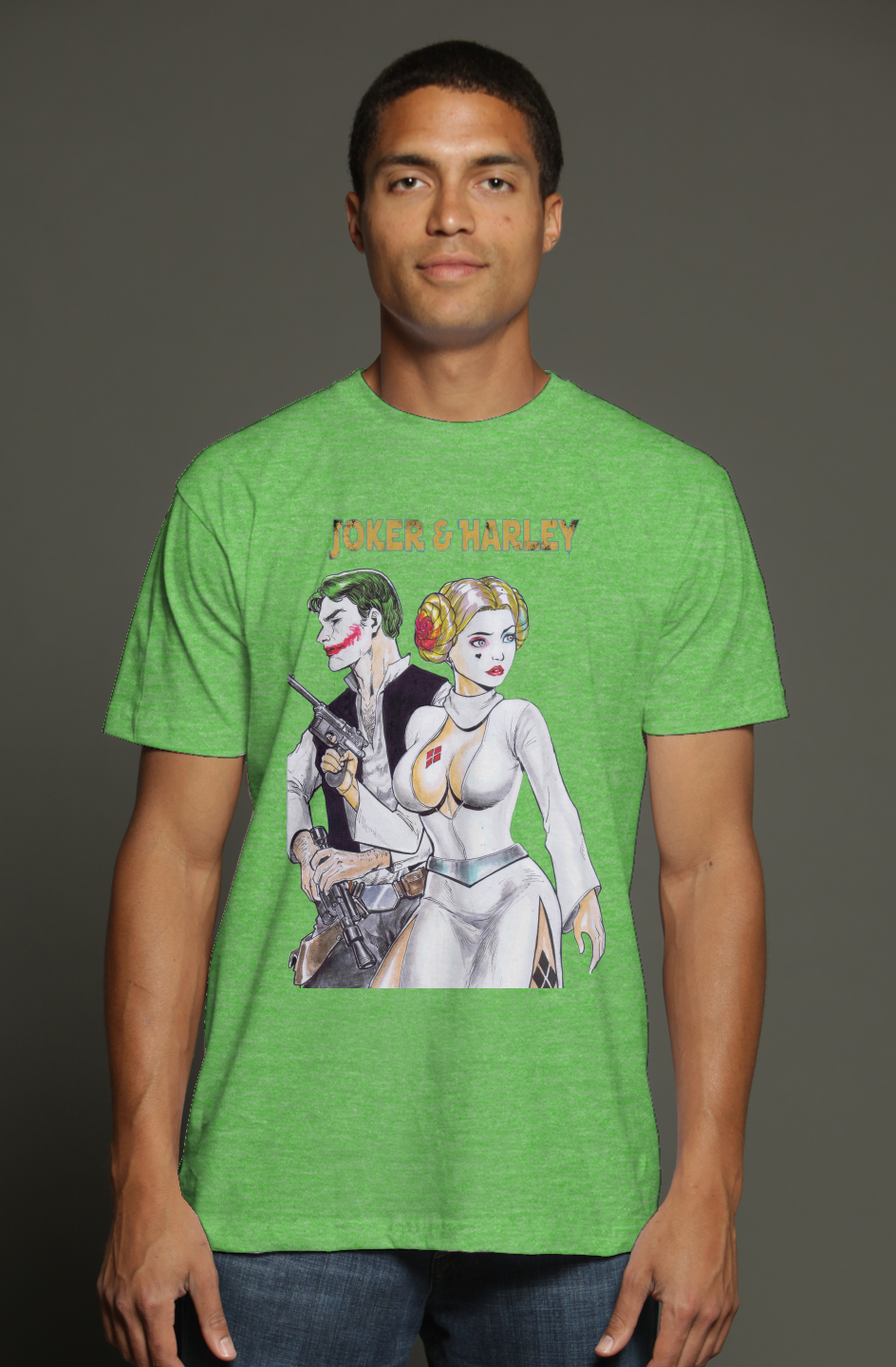Joker & Harley Do Star Wars -- Batman Fantasy triblend t shirt