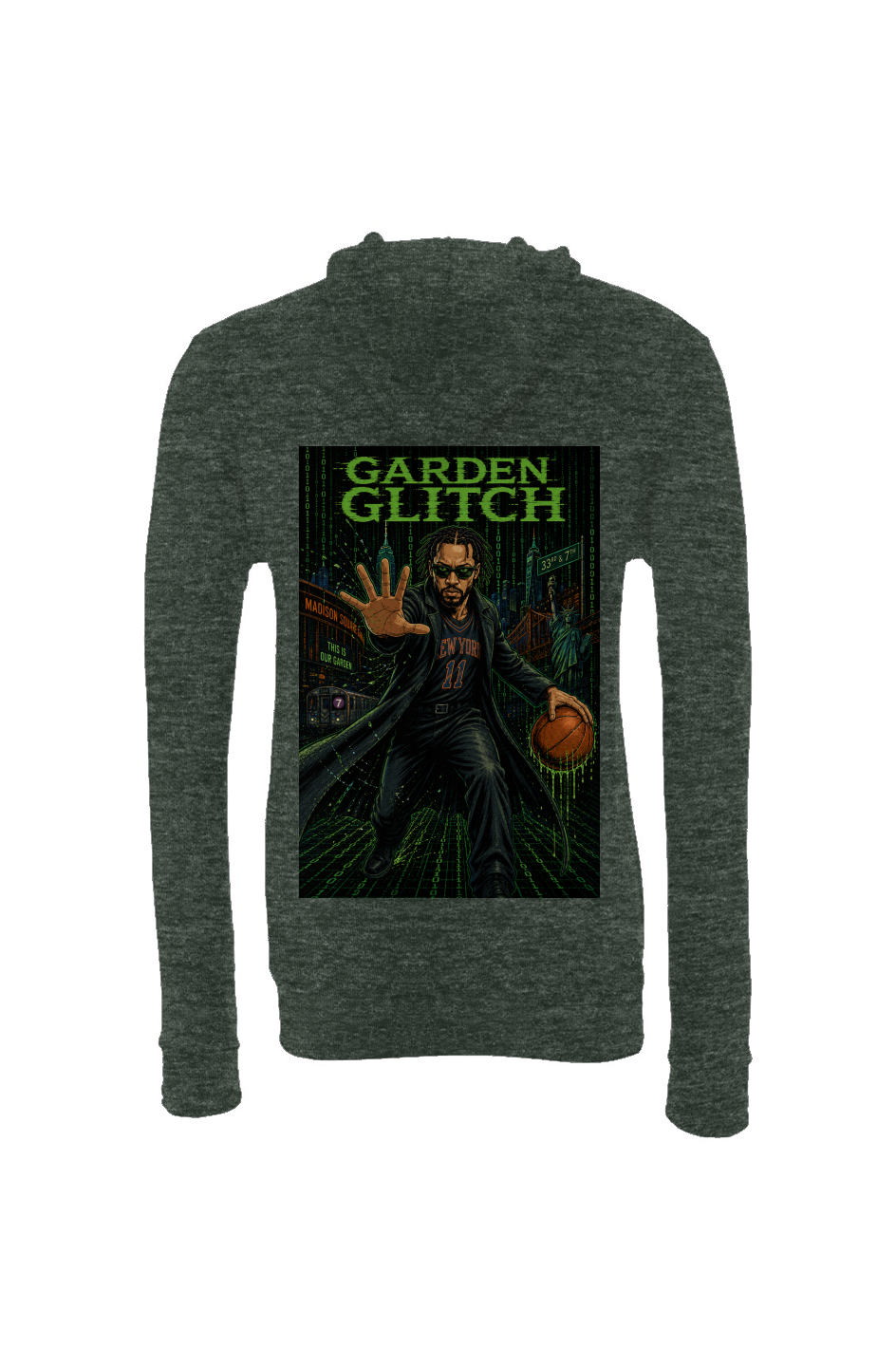 Jalen Brunson is in The Matrix - NY Knicks Fantasy Basketball Sponge Fleece Hoodie