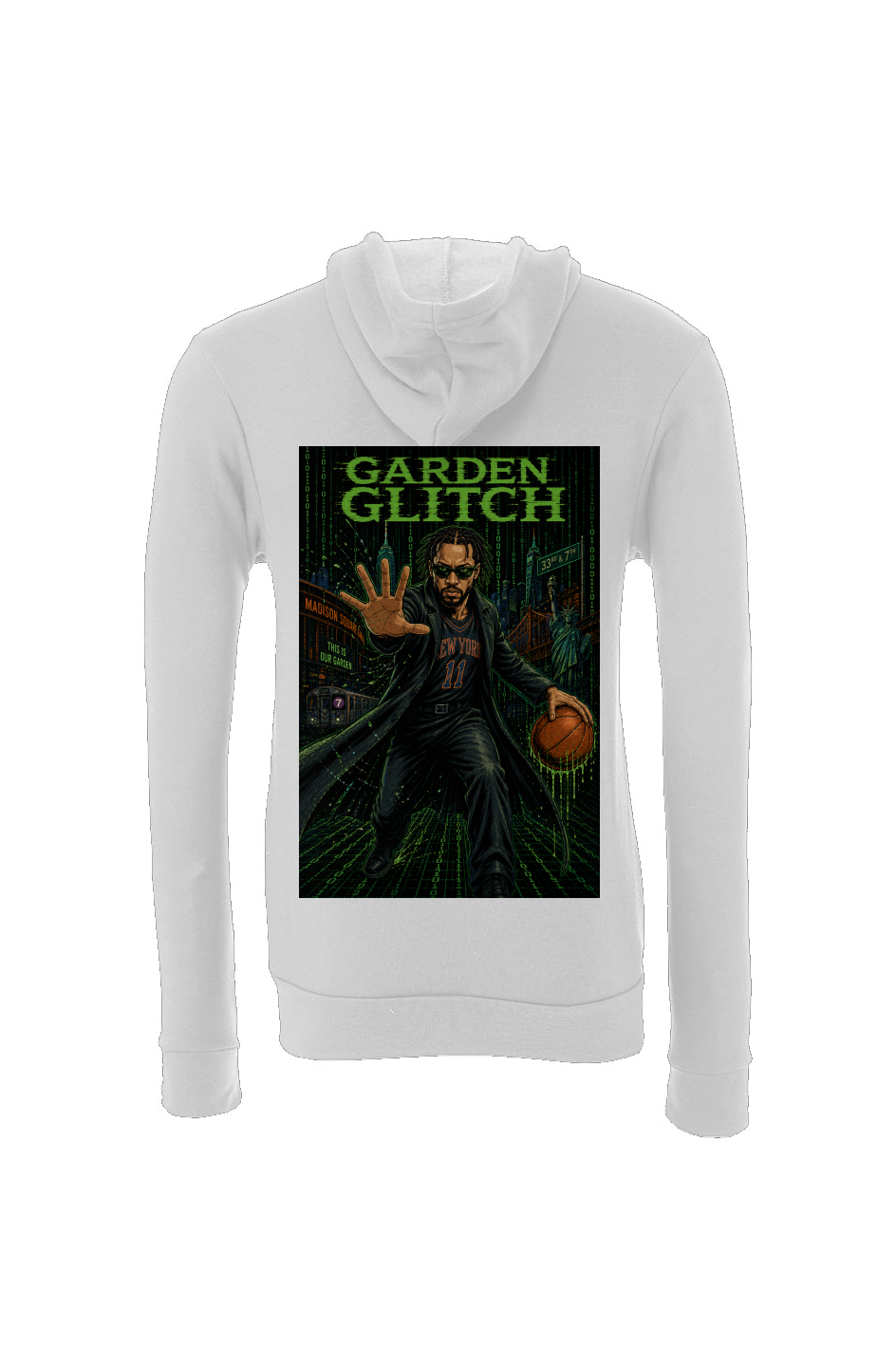 Jalen Brunson is in The Matrix - NY Knicks Fantasy Basketball Sponge Fleece Hoodie