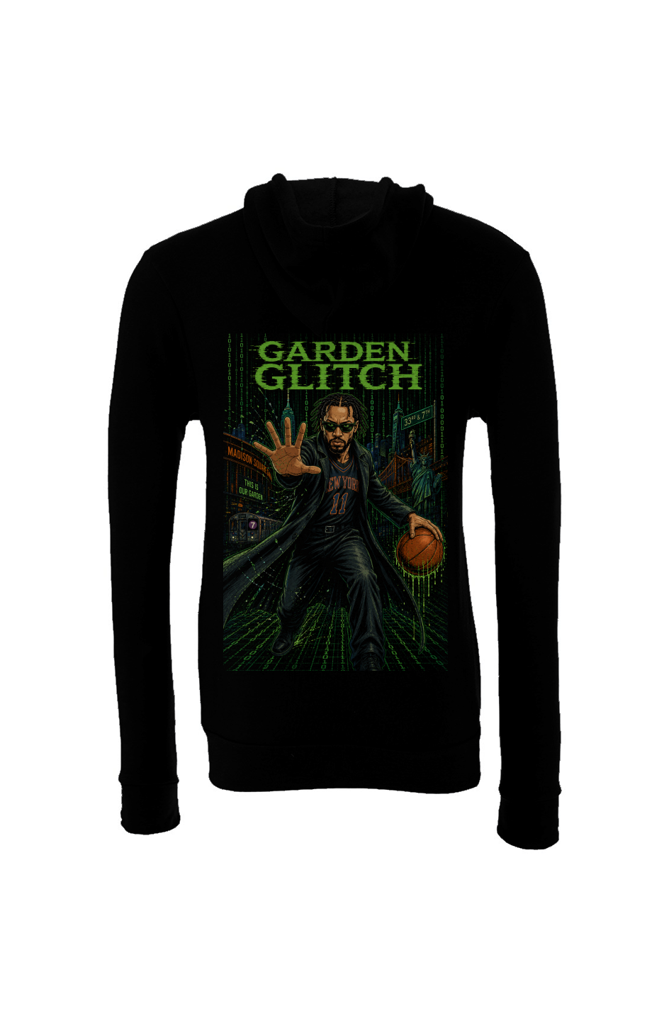 Jalen Brunson is in The Matrix - NY Knicks Fantasy Basketball Sponge Fleece Hoodie