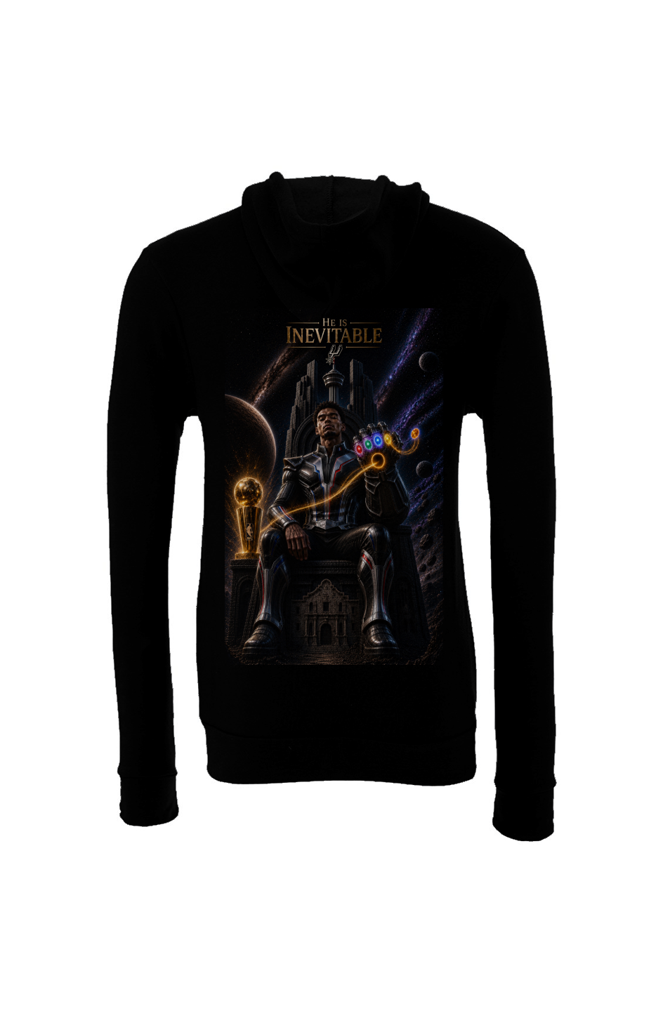 Victor Wembanyama has The Infinity Gauntlet - Fantasy Basketball Sponge Fleece Hoodie
