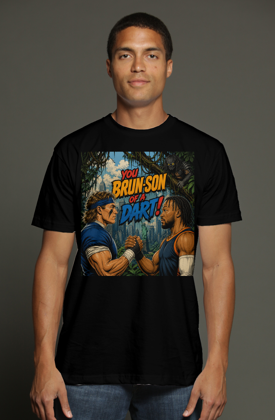 Jalen Brunson & Jaxson Dart combine for The Predator Handshake Tribute triblend t shirt