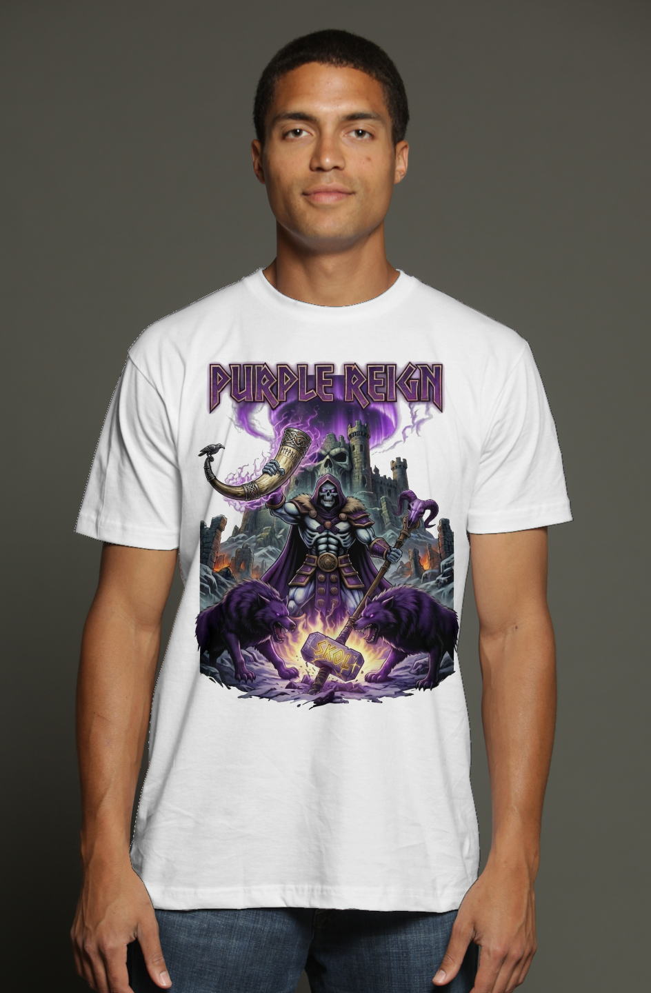 Skeletor Purple Reign Minnesota Vikings | Masters of the Universe triblend t shirt