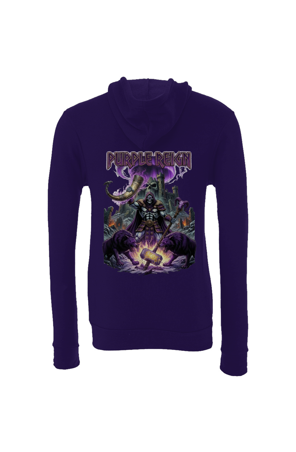 Skeletor Purple Reign Minnesota Vikings Hoodie | Masters of the Universe Full-Zip Sponge Fleece