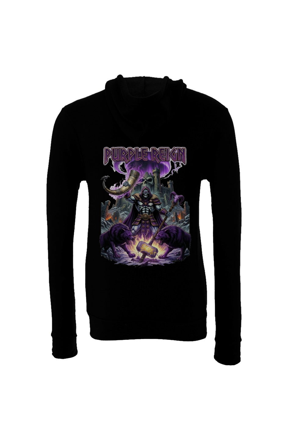 Skeletor Purple Reign Minnesota Vikings Hoodie | Masters of the Universe Full-Zip Sponge Fleece