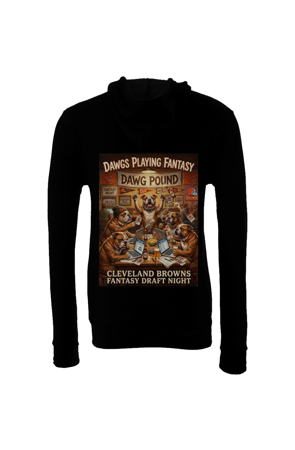 Dawgs Playing Fantasy Football -- Cleveland Browns Sponge Fleece Hoodie
