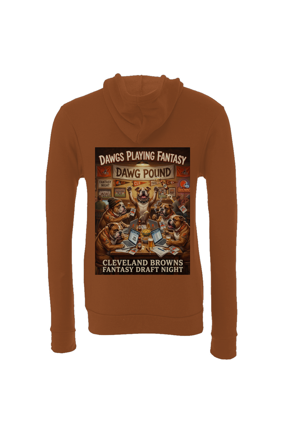 Dawgs Playing Fantasy Football -- Cleveland Browns Sponge Fleece Hoodie