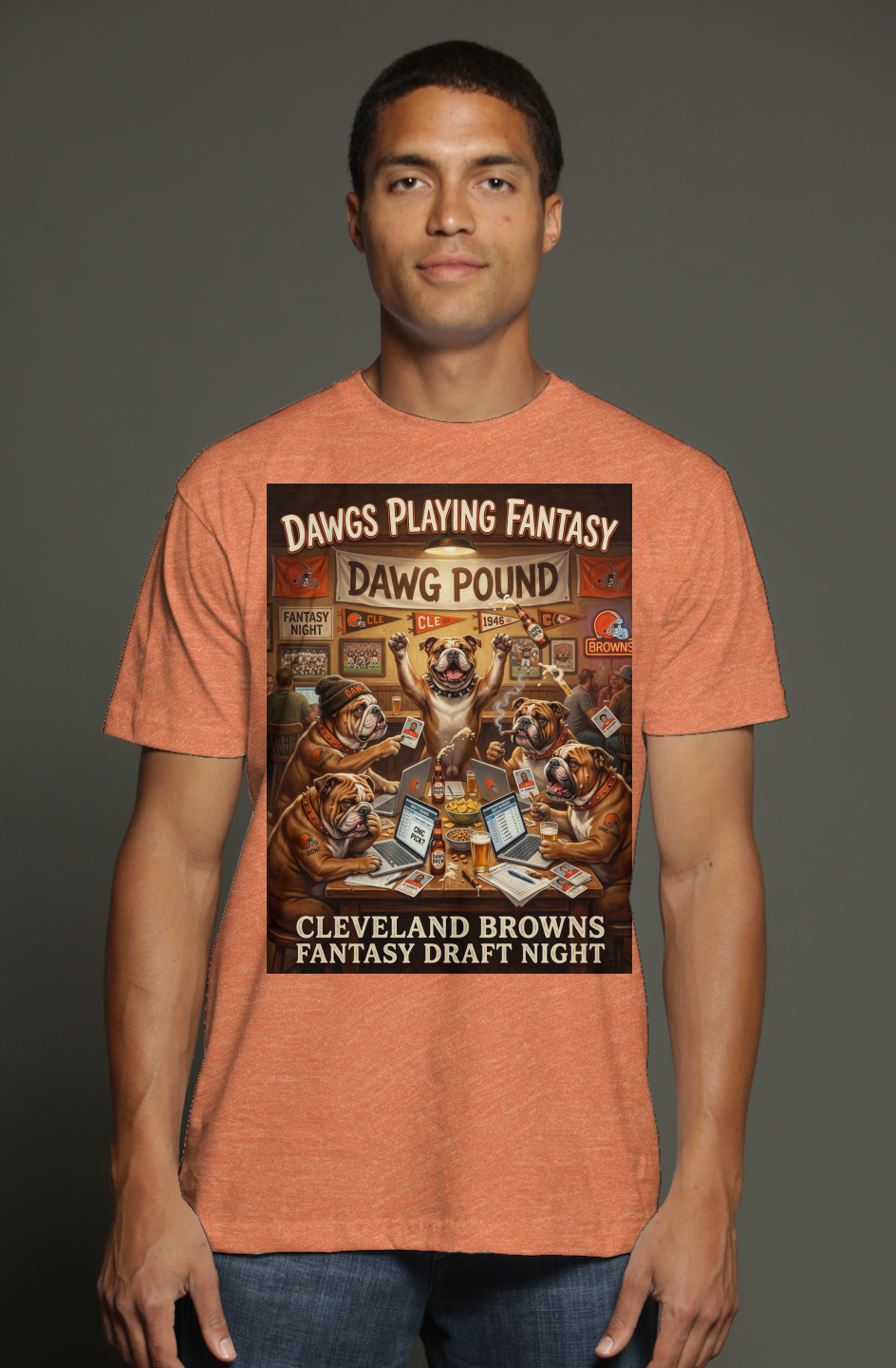 Dawg Pound Draft Party Cleveland Browns Fantasy Football triblend t shirt