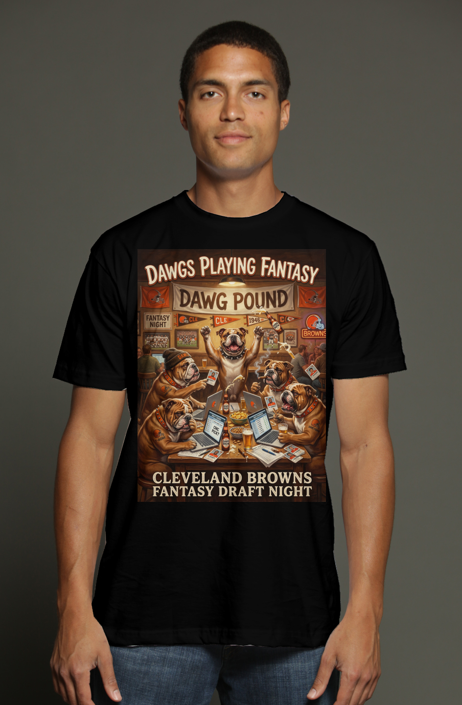 Dawg Pound Draft Party Cleveland Browns Fantasy Football triblend t shirt